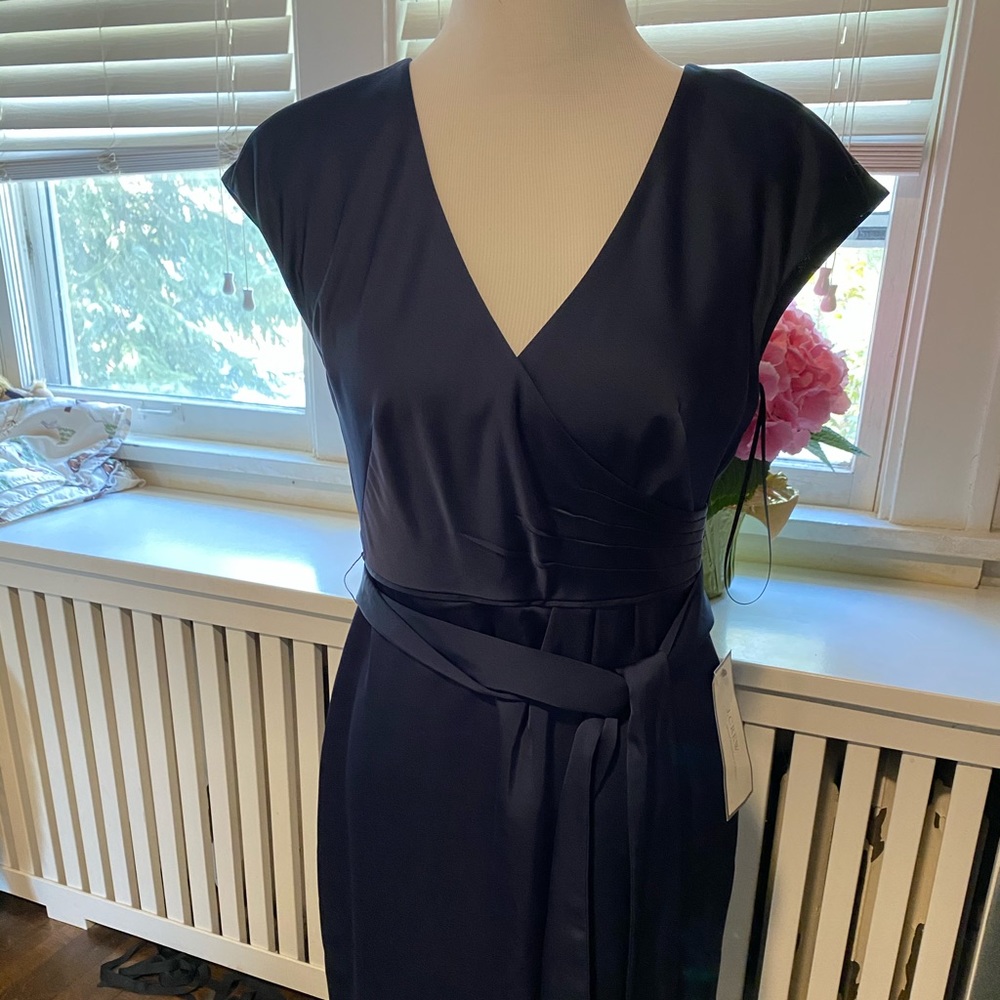 JCrew navy satin dress